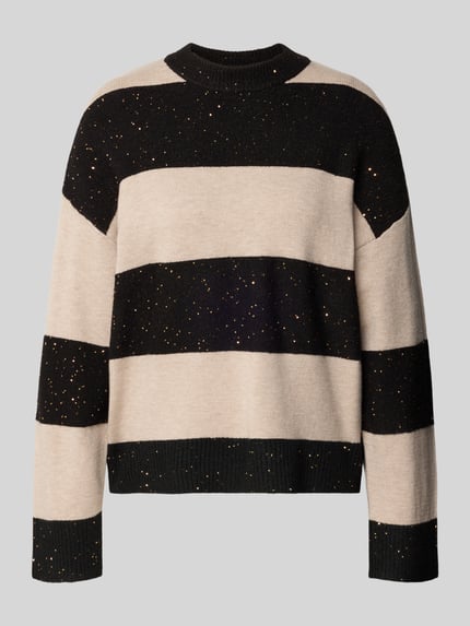 Christian Berg Woman Oversized gebreide pullover met ribboorden Zwart - 2