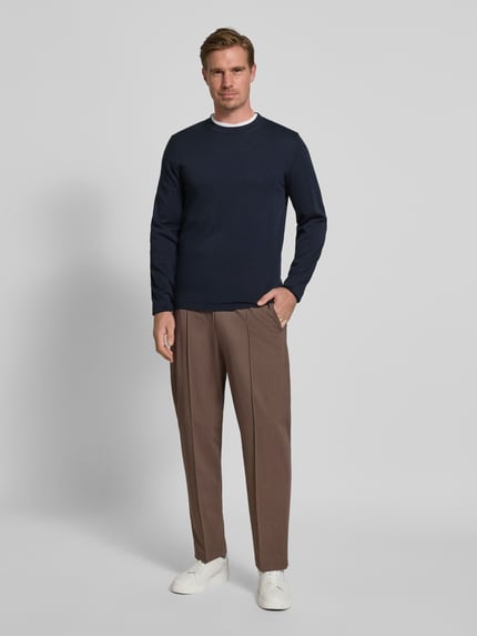 Selected Regular Fit Strickpullover aus reiner Baumwolle 'RAVI' Dunkelblau 1