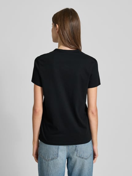 Mustang T-shirt met ronde hals, model 'Ada' Zwart - 5