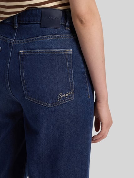 BOSS Orange Wide & Loose Fit Jeans aus Baumwoll-Lyocell-Mix Modell 'MARLENE' Dunkelblau 3