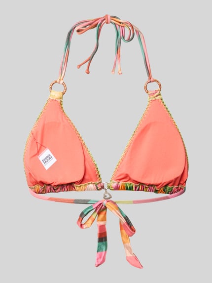Produktfoto, Bikini-Oberteil im all-over look model 'KAMUNIBA YERO' van Banana Moon, materiaalmix met stretch, nauwsluitend, vetersluiting