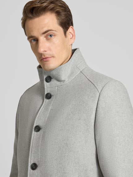 ROY ROBSON Regular Fit Kurzmantel mit Stehkragen und aus reiner Wolle Hellgrau 3