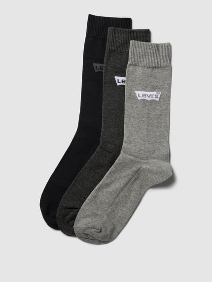 Levi's® Socken mit Label-Details im 3er-Pack Mittelgrau Melange 1