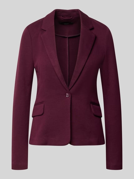 Produktfoto, Slim fit kort blazer met katoen-aandeel model 'JULIA' van VERO MODA in wijnrood met gladde textuur