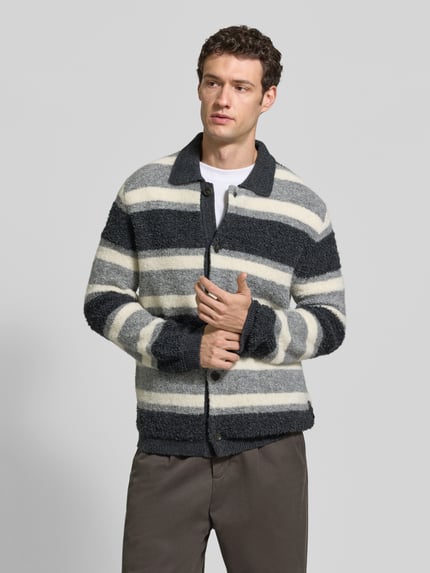 Marc O'Polo Strickjacke aus Schurwolle mit Umlegekragen Mittelgrau 4