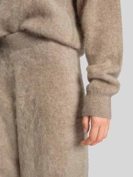 BOSS Oversized wijde broek van kasjmier, model 'FIBURA' Beige - 3