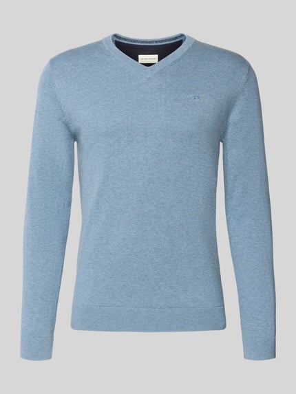 Tom Tailor Regular Fit Strickpullover aus reiner Baumwolle Jeansblau 2