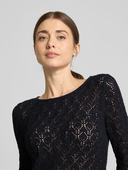 Selected Strickpullover mit Rundhalsausschnitt Modell 'NIVA' Black 3