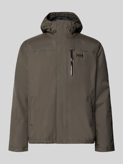 Produktfoto, Regular Fit Jacke mit Logo-Print Modell 'Juell' von Helly Hansen in bruin met capuchon, steekzakken, Napoleonzak, regular fit, ruglengte maat M 75 cm, schouderbreedte 48 cm, borstwijdte 45 cm, mouwlengte 70 cm, gladde stof, eenvoudige uitstraling