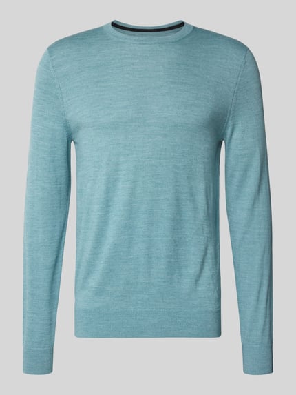 Christian Berg Men Regular Fit Pullover aus Woll-Mix Schilf Melange 2