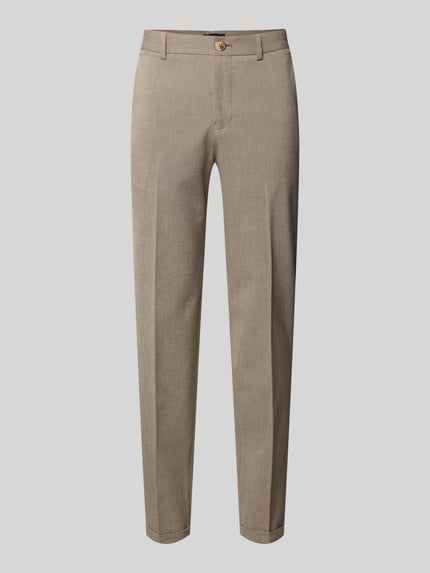 Produktfoto, Stoffhose mit Bundfalten Modell 'liam' von Matinique, beiger Farbton, gerader Schnitt, glatte Oberfläche, neutrale Struktur