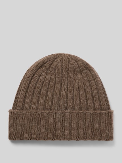 Produktfoto, Beanie in Strick-Optik von Christian Berg Men, szeroki brzeg, imitacja dzianiny, ścieg warkoczowy, efekt prążkowania