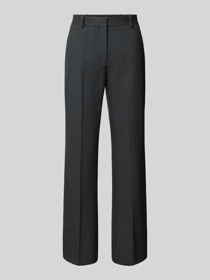 Produktfoto, Straight Fit Hose mit viskose-Anteil Modell 'Bergen' von MANGO, dunkles Grau, glatte Textur, Bügelfalten, elastischer Material-Mix