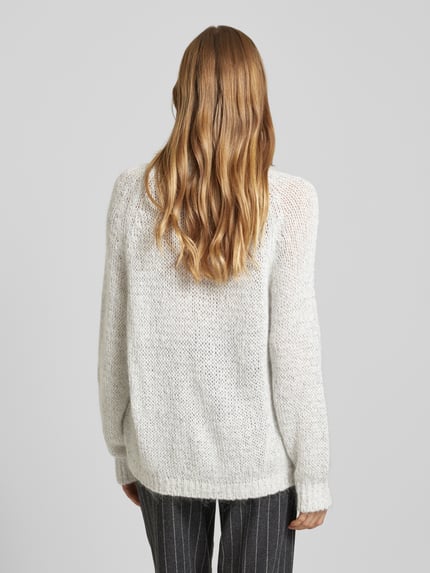 MAX&Co. Sweter z dzianiny z okrągłym dekoltem model ‘PARIDE’ Jasnoszary 5