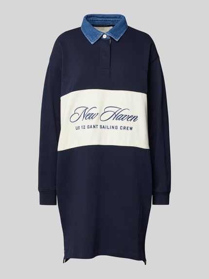 GANT Knielanges Sweatkleid mit Logo-Stitching Marine 2
