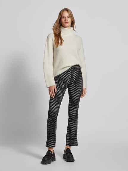 Stehmann Stoffen broek met labeldetail, model 'Ina' Zwart - 1