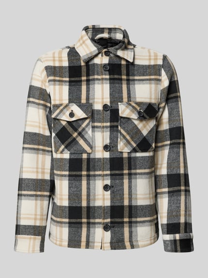 MCNEAL Regular fit overhemdjack met wol Beige - 2
