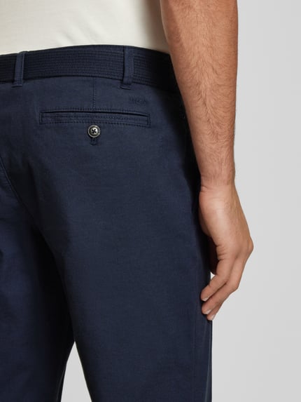 MCNEAL slim fit stoffen broek met Franse steekzakken Marineblauw - 3