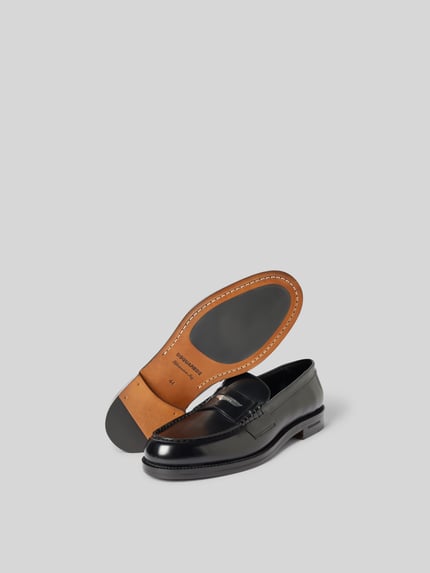 Dsquared2 Mokasyny ze skóry naturalnej Czarny 5