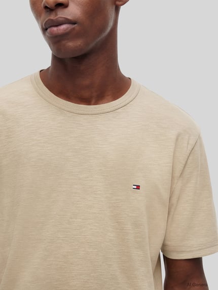 Tommy Hilfiger Regular Fit T-Shirt aus reiner Baumwolle Beige 3