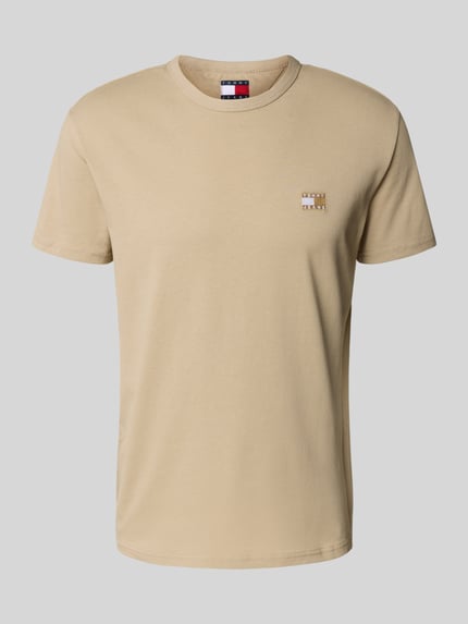 Tommy Jeans T-shirt o kroju regular fit z czystej bawełny Beżowy 2