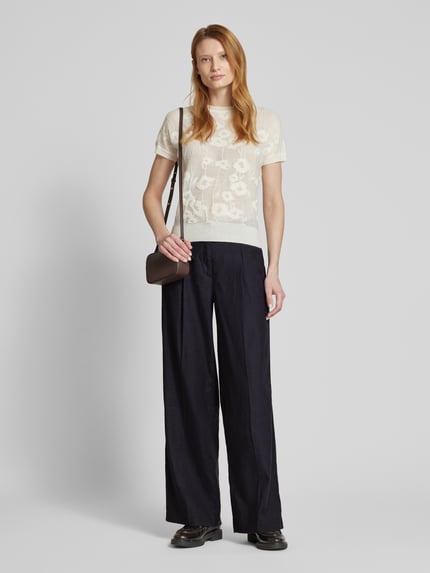 CAMBIO Straight Leg Bundfaltenhose aus Leinen-Mix Modell 'AMELIE' Marine 1