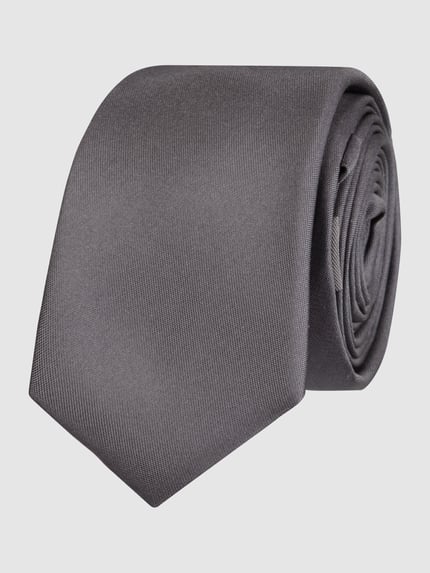 MONTI Krawatte aus reiner Seide (5 cm) Anthrazit 1