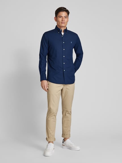 Polo Ralph Lauren Custom Fit Freizeithemd mit Logo-Stitching Marine 1