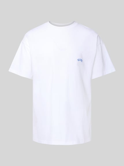 BLKVIS T-Shirt mit Label-Stitching Modell 'ART LOGO' Weiss 2
