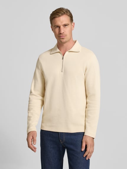 Selected Sweatshirt van katoenmix, model 'KEV' Ecru - 4