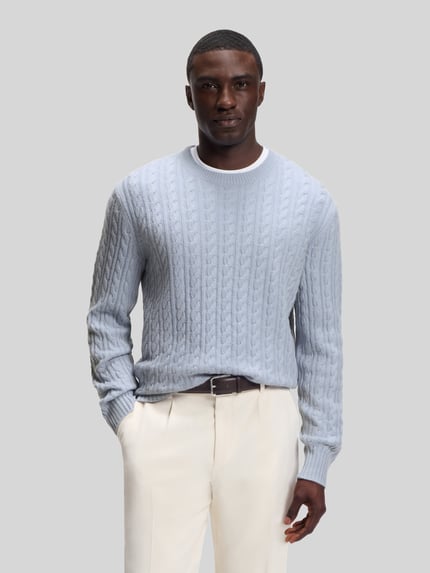 BOSS Regular Fit Pullover mit Baumwoll-Anteil Modell 'Furlan' Hellblau 4