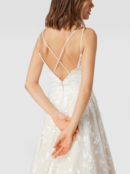 LUXUAR FASHION Brautkleid mit floralen Stickereien Offwhite 6