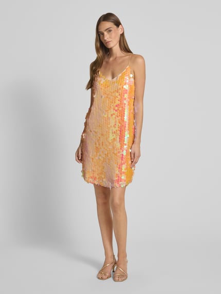 Moves Mini-jurk met pailletten, model 'Balista' Oranje - 1