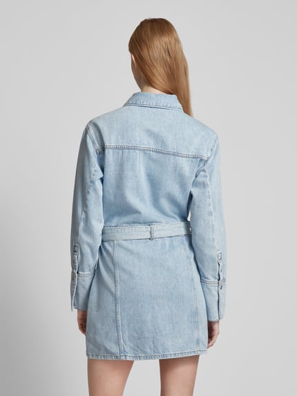 Calvin Klein Jeans Jeanskleid mit Taillengürtel Hellblau 5