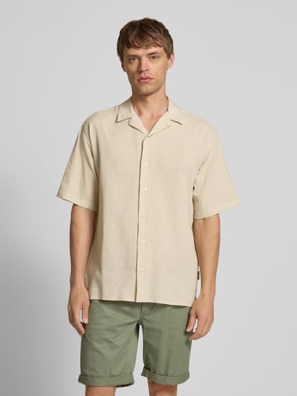 Redefined Rebel Regular fit vrijetijdsoverhemd met structuurmotief, model 'FELIX' Beige - 4