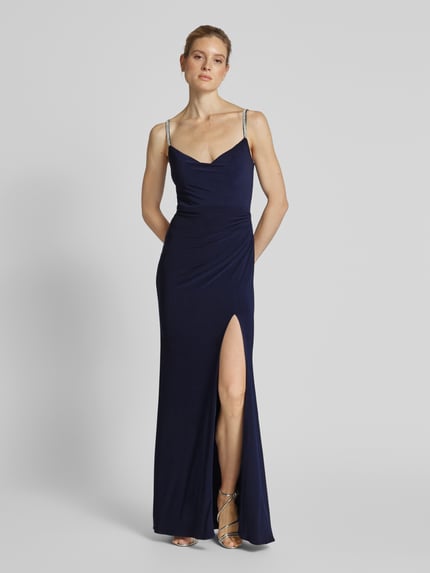 LUXUAR FASHION Abendkleid mit Ziersteinbesatz Marine 4