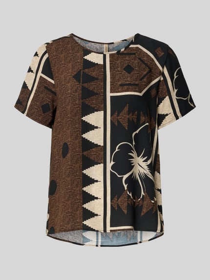 Soyaconcept Blouseshirt met ronde hals, model 'ROSALIE' Middenbruin - 2