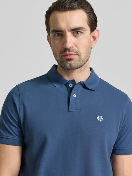 MCNEAL Polówka o kroju slim fit z haftowanym logo Szaroniebieski 3
