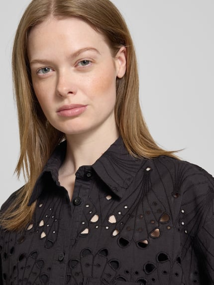Gestuz Relaxed fit overhemdblouse van puur katoen, model 'baylor' Zwart - 3