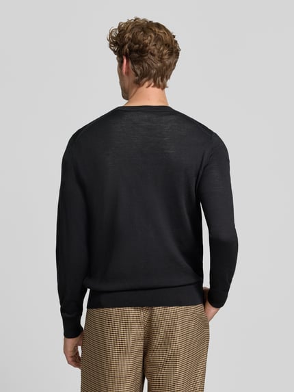 BOSS Regular Fit Pullover aus reiner Schurwolle Modell 'H-Melba-L' Black 5