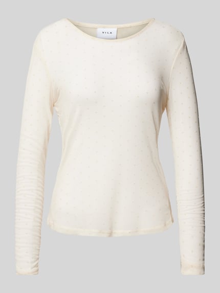 VILA Longsleeve im semitransparenten Design Modell 'MESSANA' Offwhite 2