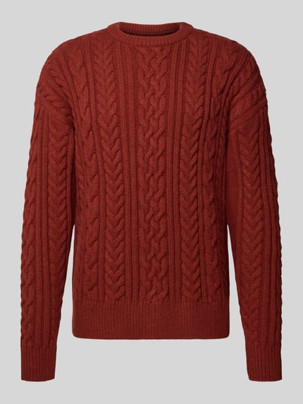 Jake*s Studio Men Strickpullover mit Zopfmuster Rot 2