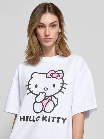 REVIEW Oversized T-Shirt mit Motiv-Print Weiss 3