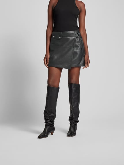 Nanushka Minirok in leerlook Zwart - 4