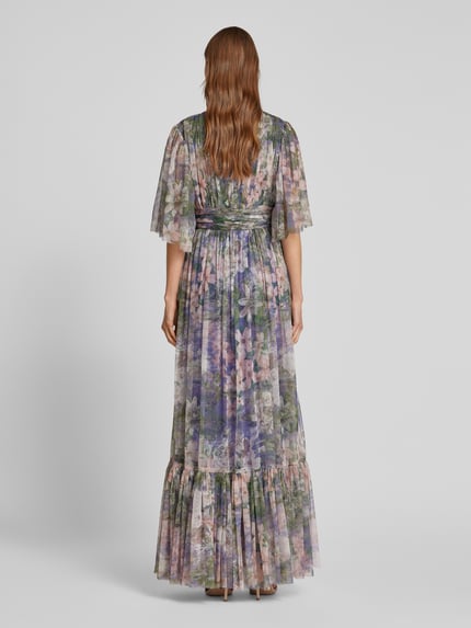 Lace & Beads Abendkleid mit V-Ausschnitt Lila 5