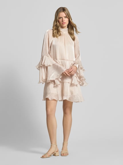 Gina Tricot mini-jurk in laagjeslook model 'Flowy frill' Zand - 1