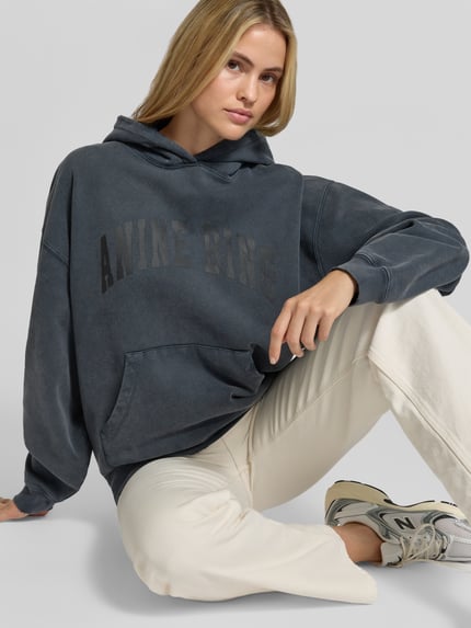 Anine Bing Hoodie mit Logo-Print HARVEY SWEATSHIRT Black 3