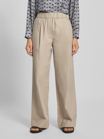 Jake*s Collection Straight Leg Stoffhose mit elastischem Bund Kitt 4