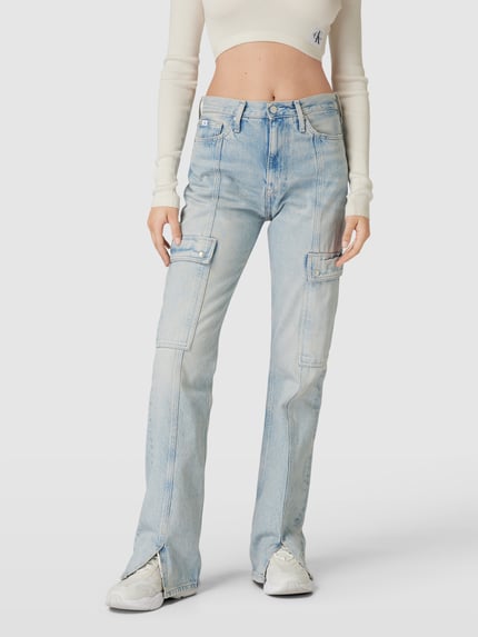 Calvin Klein Jeans Bootcut Jeans im Used-Look Hellblau 4