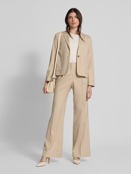 MORE Wide Leg Stoffhose mit Bügelfalten Beige 1